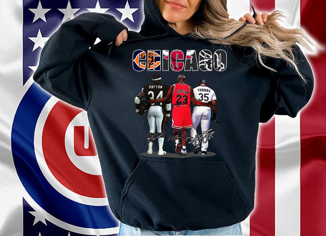 Chicago Sports Team Shirt, Walter Payton Michael Jordan Frank Thomas t-shirt hoodie