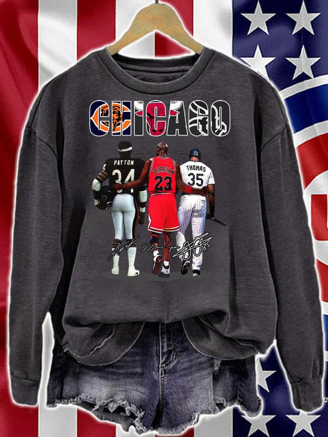 Chicago Sports Team Shirt, Walter Payton Michael Jordan Frank Thomas t-shirt sweatshirt
