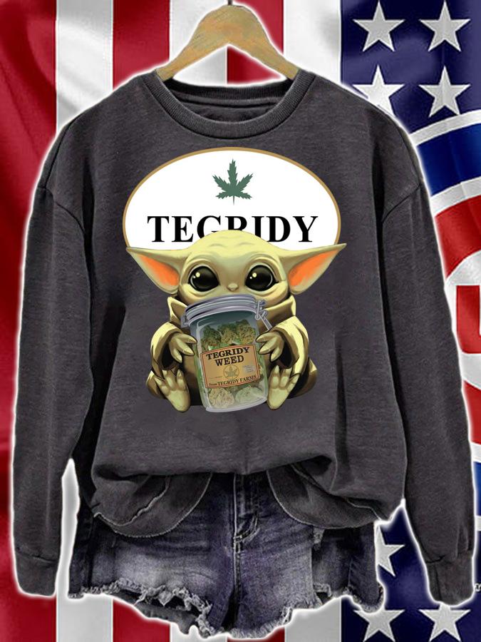 Star Wars Baby Yoda Hugging Tegridy Weed t-shirt sweatshirt