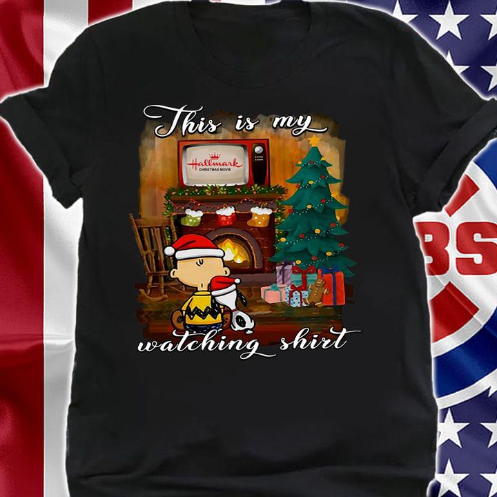 Charlie Brown Snoopy This is my Hallmark Christmas movie watching t-shirt shirt