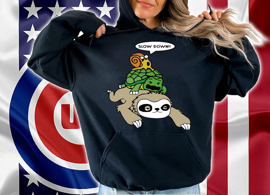 Sloth Piggyback Turtle And Snail Slow Down t-shirt hoodie