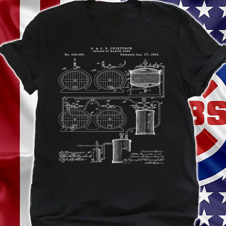 Classic Vintage Patent Print 1893 Craft Beer Brewing t-shirt shirt