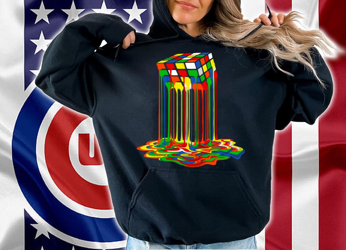 Rainbow Abstraction Melted Rubiks Cube Colorful Cube t-shirt hoodie
