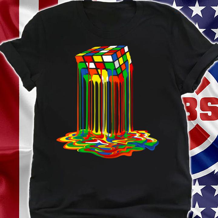 Rainbow Abstraction Melted Rubiks Cube Colorful Cube t-shirt shirt