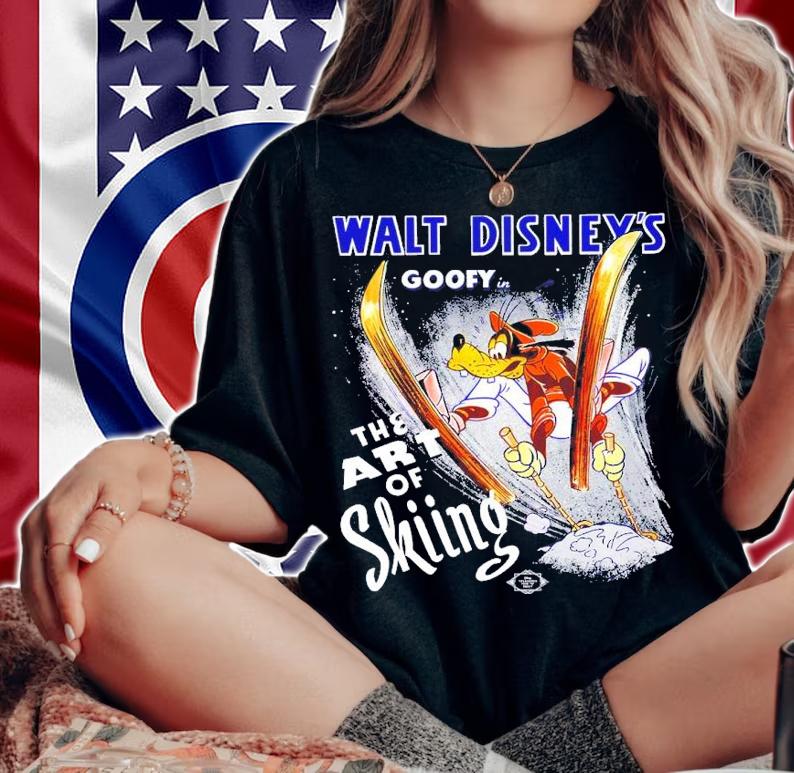 Disney Goofy In The Art Of Skiing Magic Kingdom t-shirt woman shirt