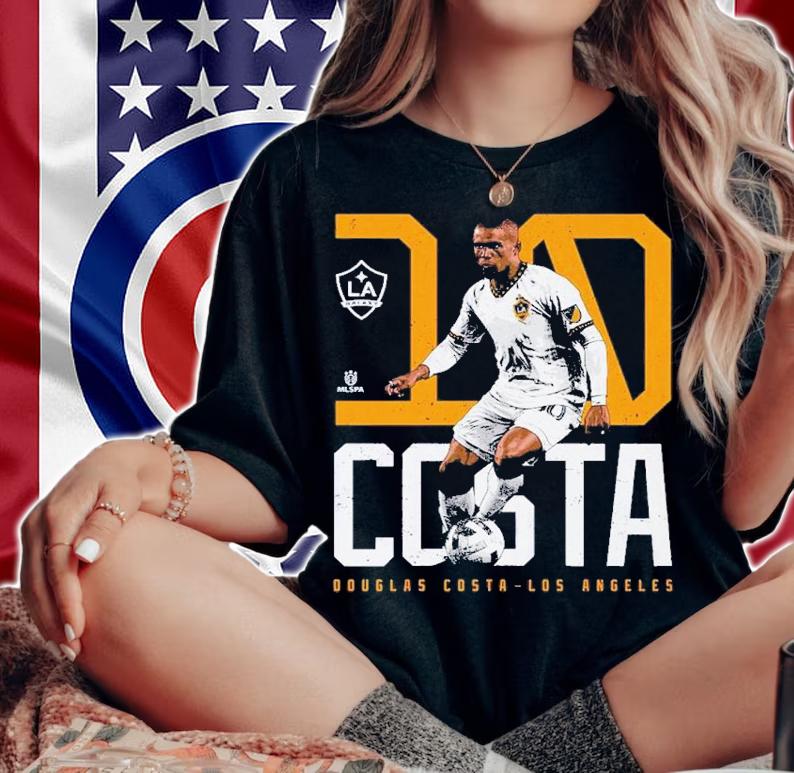 Douglas Costa LA Galaxy Bold Number Los Angeles t-shirt woman shirt