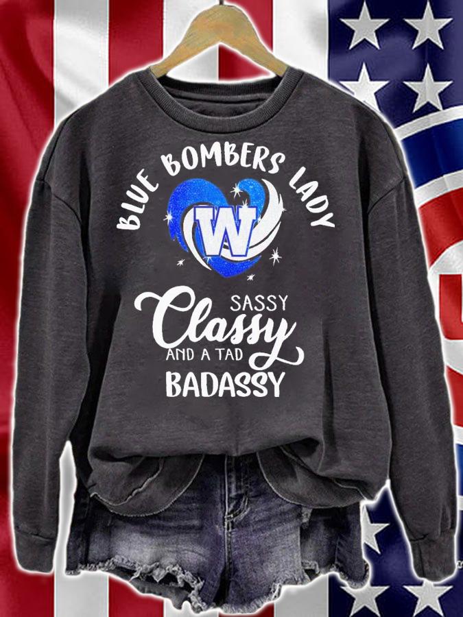 Blue Bombers lady sassy classy and a tad badassy shirt t-shirt sweatshirt