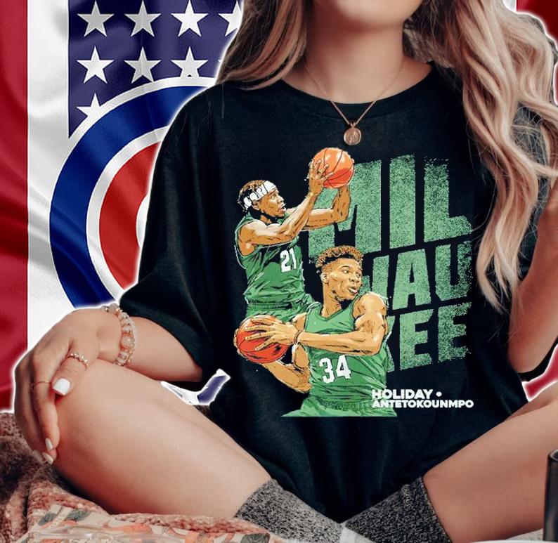 Giannis Antetokounmpo And Jrue Holiday Milwaukee Duo Basketball Shirt t-shirt woman shirt