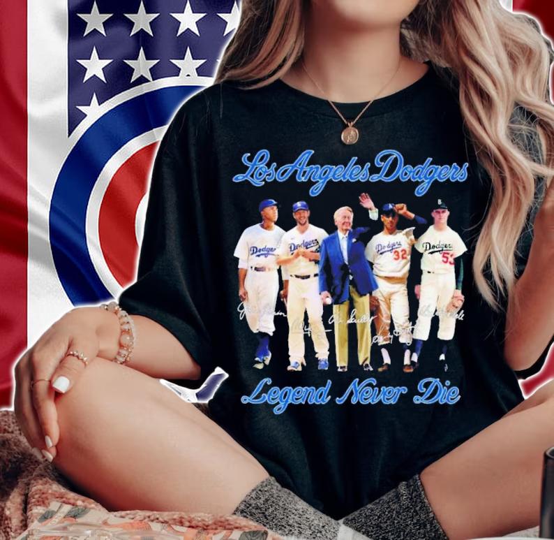 Los Angeles Dodgers Vin Scully Signatures Legend Never Die Shirt t-shirt woman shirt