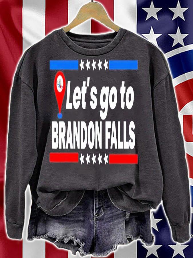 Let's Go To Brandon Falls Historical Landmark On Map T-Shirt t-shirt