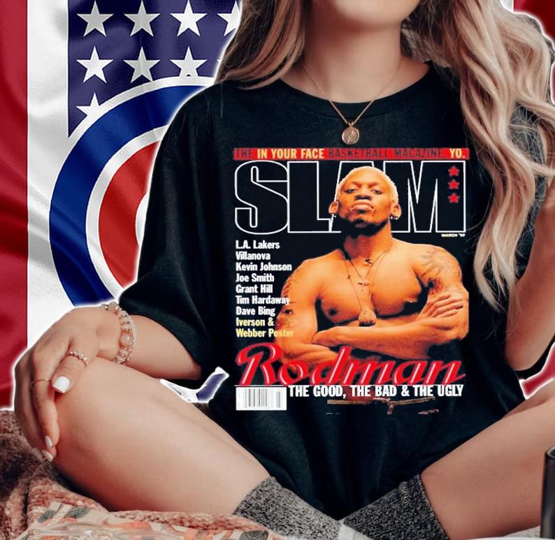 Magazine Cover Style Dennis Rodman Fan T-Shirt t-shirt