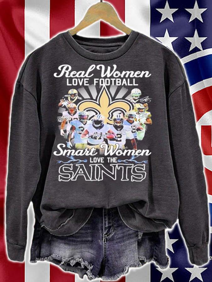 Real Women Love Baseball Smart Women Love Saints Signatures Shirt t-shirt sweatshirt