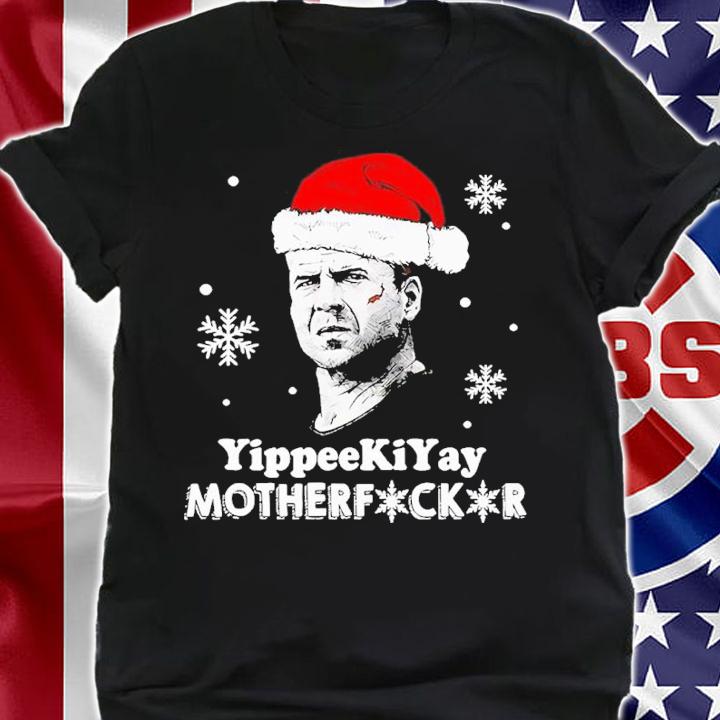 Snowflake Santa Bruce Willis Yippee Ki Yay Motherfucker Christmas Shirt t-shirt