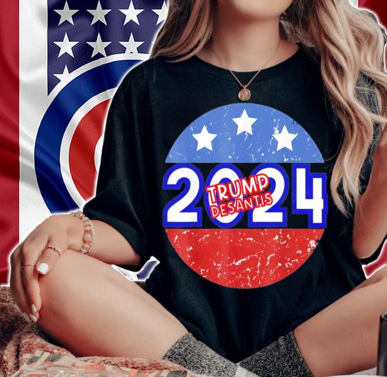 Trump Desantis 2024 Retro Campaign T-Shirt t-shirt woman shirt