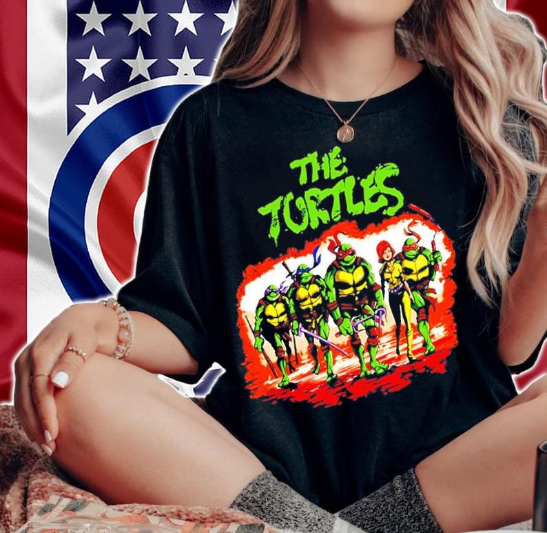 Vintage The Ninja Turtles Superhero Cartoon Movie shirt t-shirt woman shirt