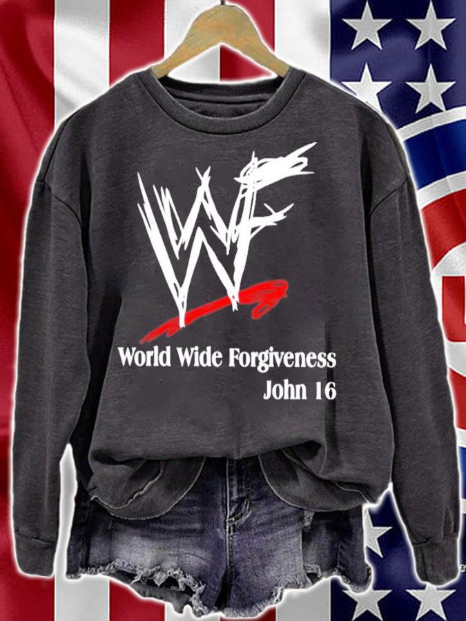WWE World Wide Forgiveness John 16 T-Shirt t-shirt sweatshirt