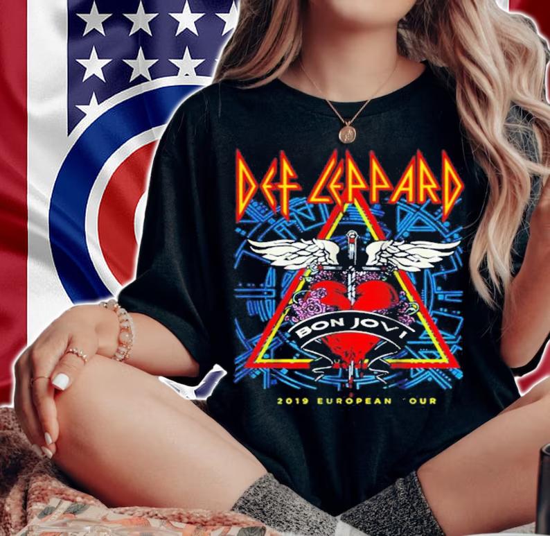 Def Leppard Bon Jovi European Tour 2019 Shirt t-shirt woman shirt