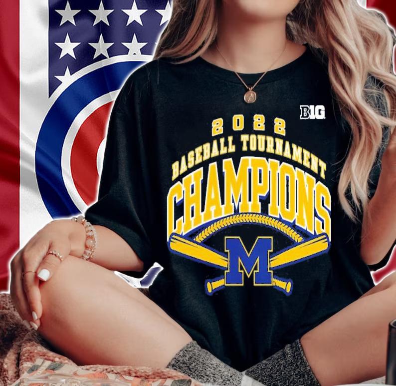 Michigan Wolverines Charcoal Big Ten Baseball Conference Tournament Champions 2022 Shirt t-shirt woman shirt