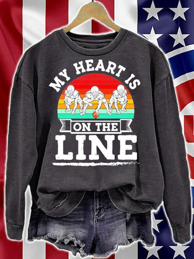 My Heart Is On The Line Offensive Lineman Vintage T-Shirt t-shirt sweatshirt
