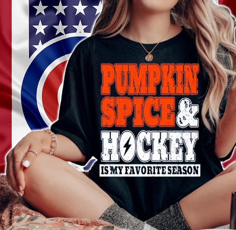 Pumpkin Spice And Hockey Is My Favorite Season Shirt t-shirt