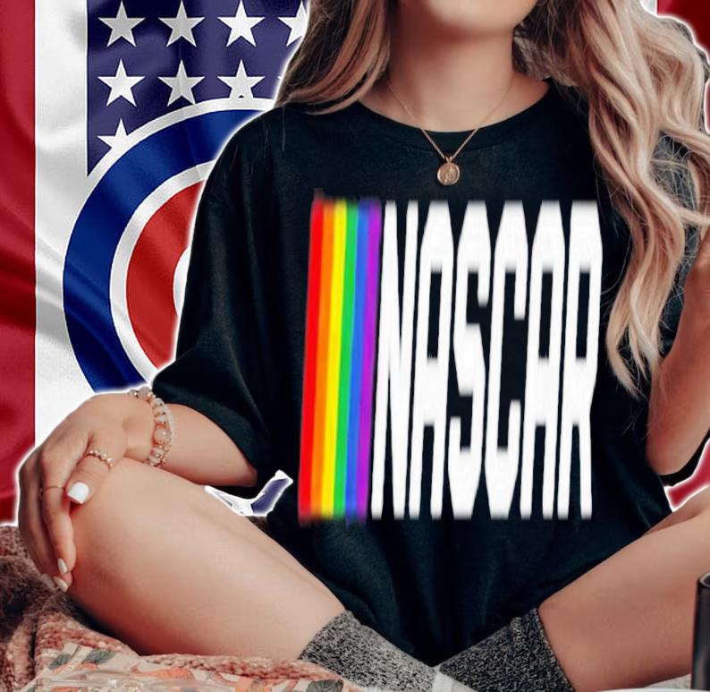 Nascar Checkered Flag Black Logo Pride T-Shirt t-shirt woman shirt