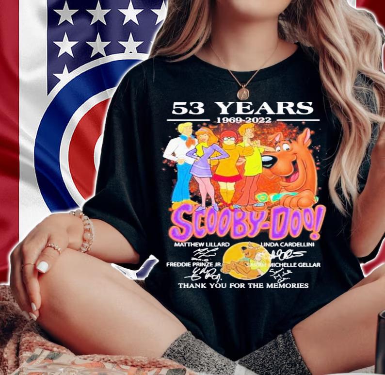 Scooby-Doo 53 Years 1969-2022 Signatures Thank You For The Memories T-Shirt t-shirt