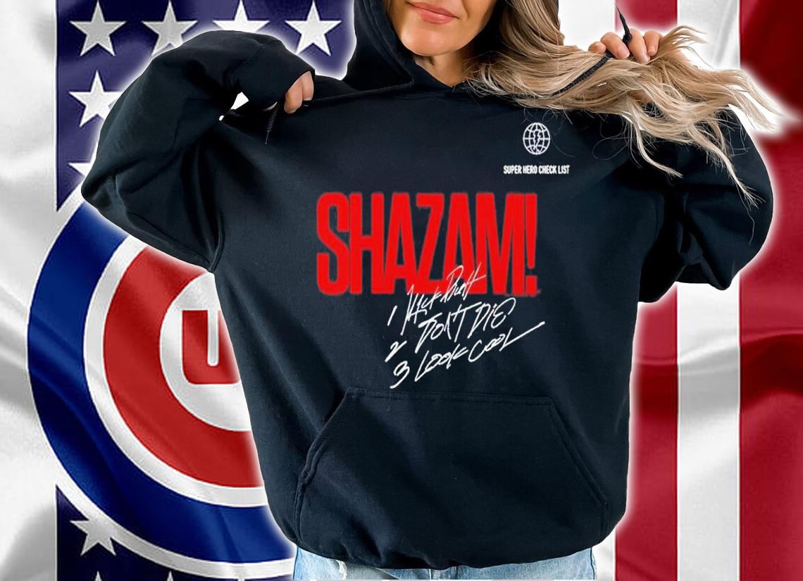 Shazam Fury Of The Gods Super Hero Check List shirt t-shirt