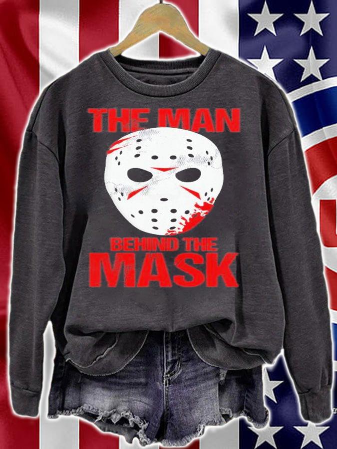 The Man Behind The Mask Lazy Halloween Costume Horror Movie T-Shirt t-shirt