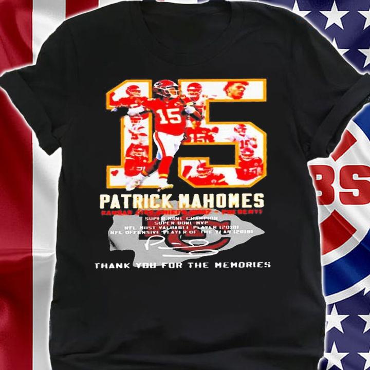 15 Patrick Mahomes Kansas City Chiefs 2017 Present Thank You For The Memories T-Shirt t-shirt
