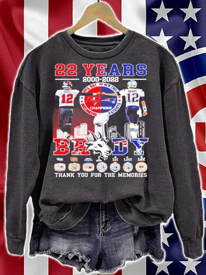 22 Years 2000-2022 Tom Brady Signatures Thank You For The Memories Shirt t-shirt