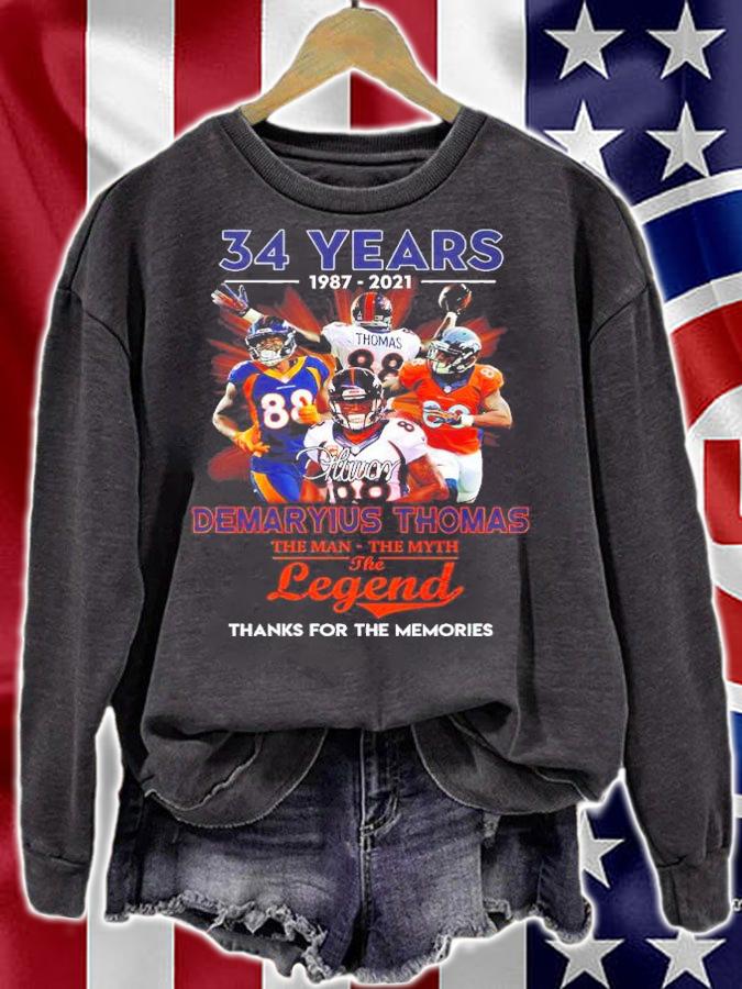 34 Years 1987-2021 Demaryius Thomas The Man The Myth The Legend Thanks For The Memories Shirt t-shirt sweatshirt