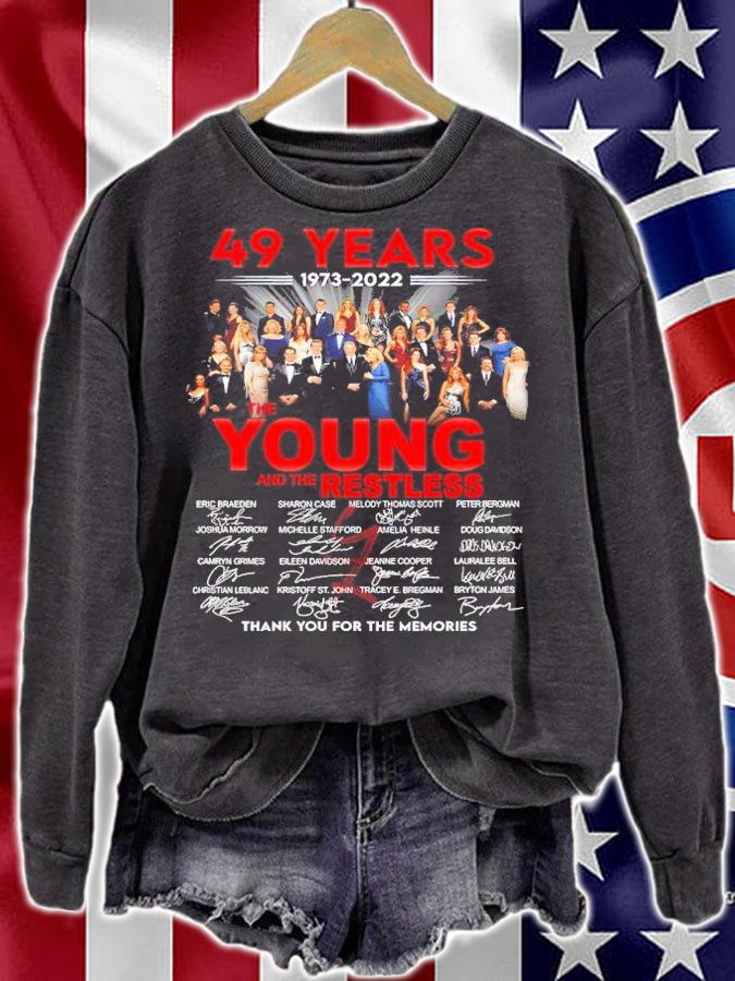 49 Years 1973-2022 The Young And The Restless Signatures Thank You For The Memories Shirt t-shirt