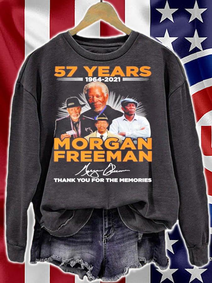 57 years 1964-2021 Morgan Freeman Signatures Thank You For The Memories Shirt t-shirt sweatshirt