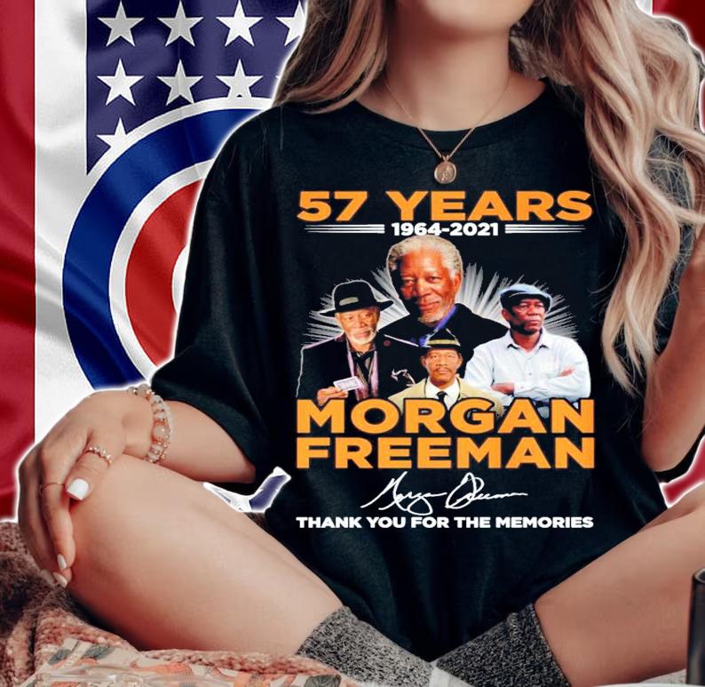 57 years 1964-2021 Morgan Freeman Signatures Thank You For The Memories Shirt t-shirt woman shirt