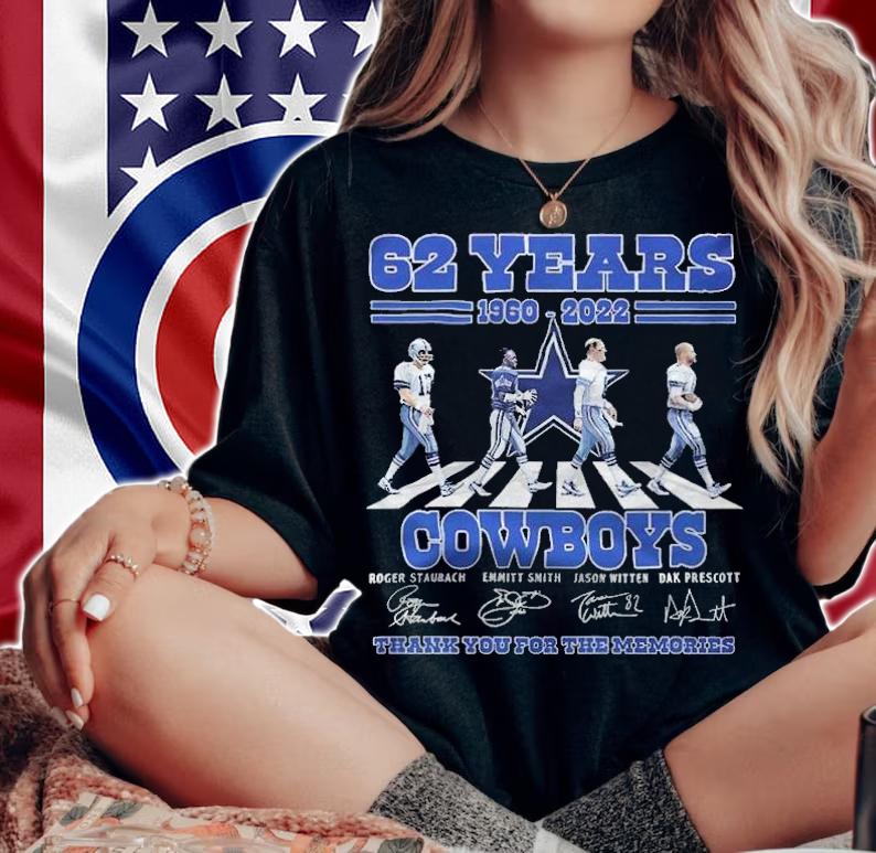 62 years 1960-2022 Cowboys Abbey Road signatures shirt t-shirt