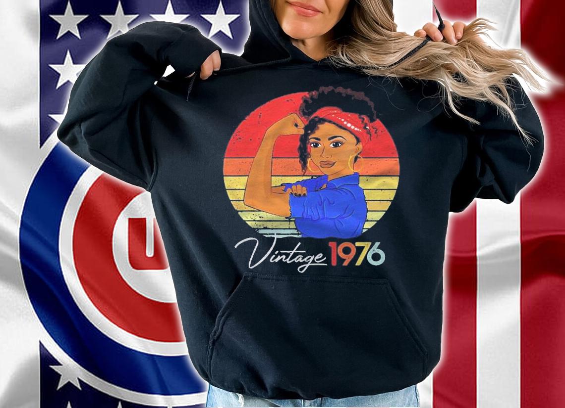 1976 Vintage Black Girl Afro African American 45Th Birthday Shirt t-shirt