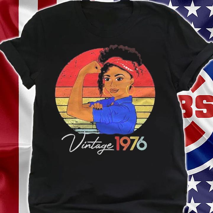 1976 Vintage Black Girl Afro African American 45Th Birthday Shirt t-shirt