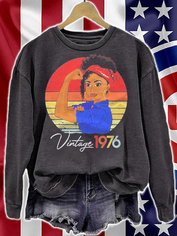 1976 Vintage Black Girl Afro African American 45Th Birthday Shirt t-shirt