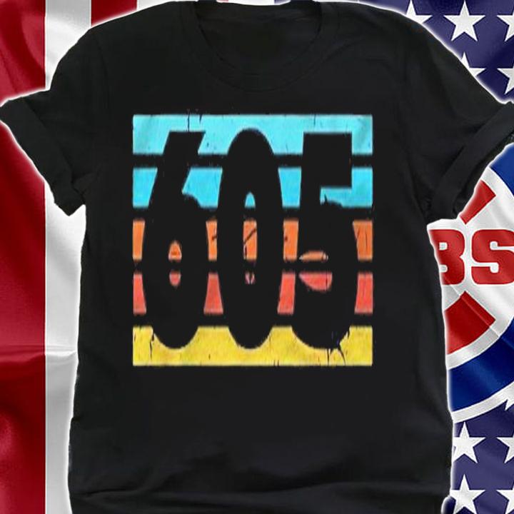 605 Area Code South Dakota Vintage Retro Sioux Falls Shirt t-shirt