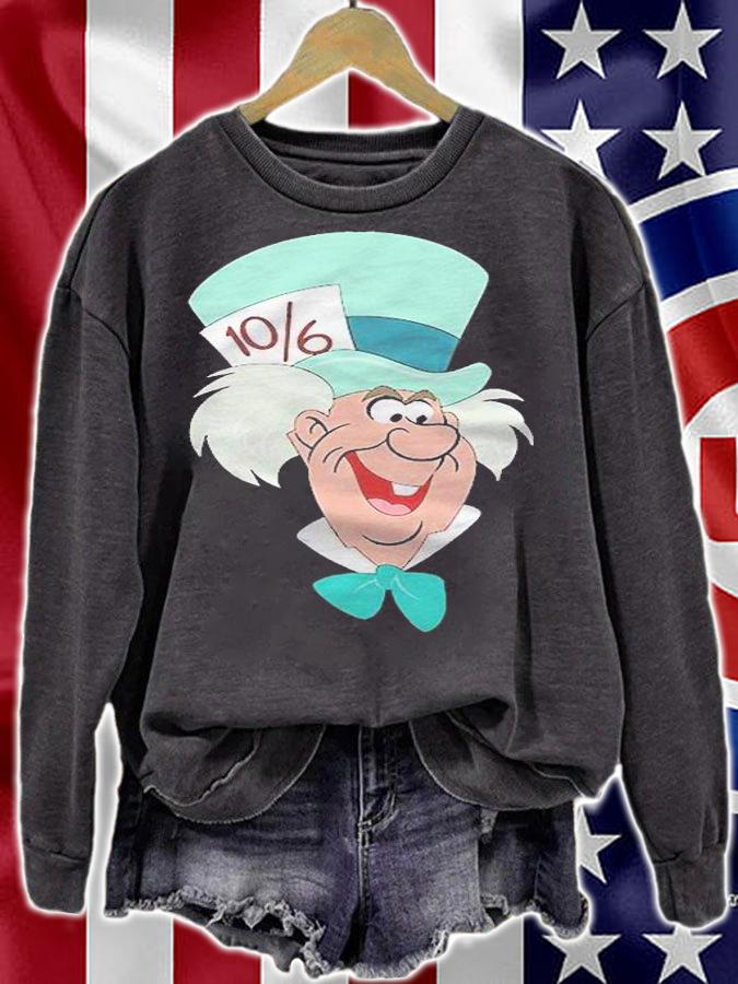 Alice In Wonderland Mad Hatter Big Face Pullover Shirt t-shirt sweatshirt