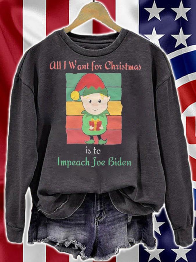 All I Want For Christmas Is To Impeach Joe Biden Elf T-Shirt t-shirt