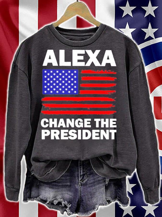 American Flag Alexa Change The President Shirt t-shirt