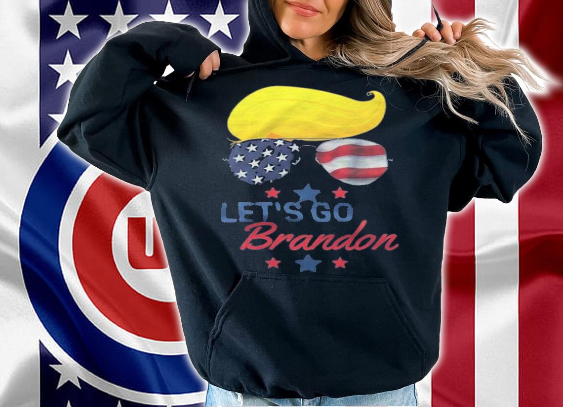 Anti Biden let's Go Brandon Funny Chant Pro Trump Sunglasses USA Flag T-Shirt t-shirt