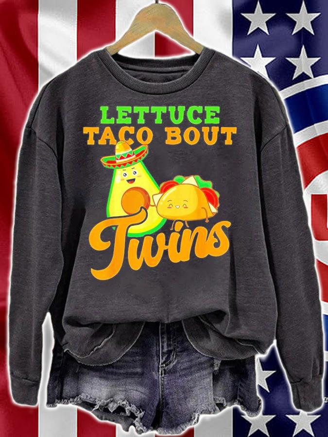 Baby Announcement Lettuce Taco Bout A Twins T-Shirt t-shirt