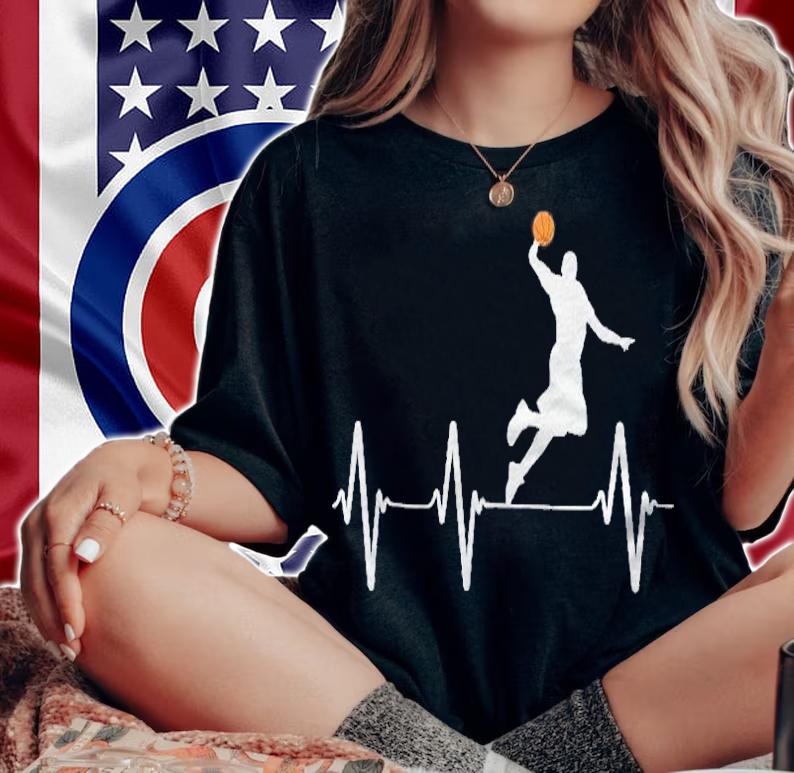 Basketball Heartbeat Gifs For Men And Boys Shirt t-shirt