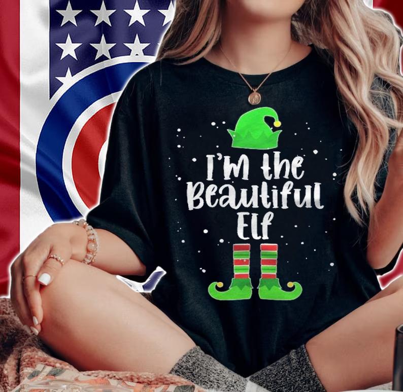 Beautiful Elf Matching Family Elf Group Christmas Pajama Shirt t-shirt woman shirt