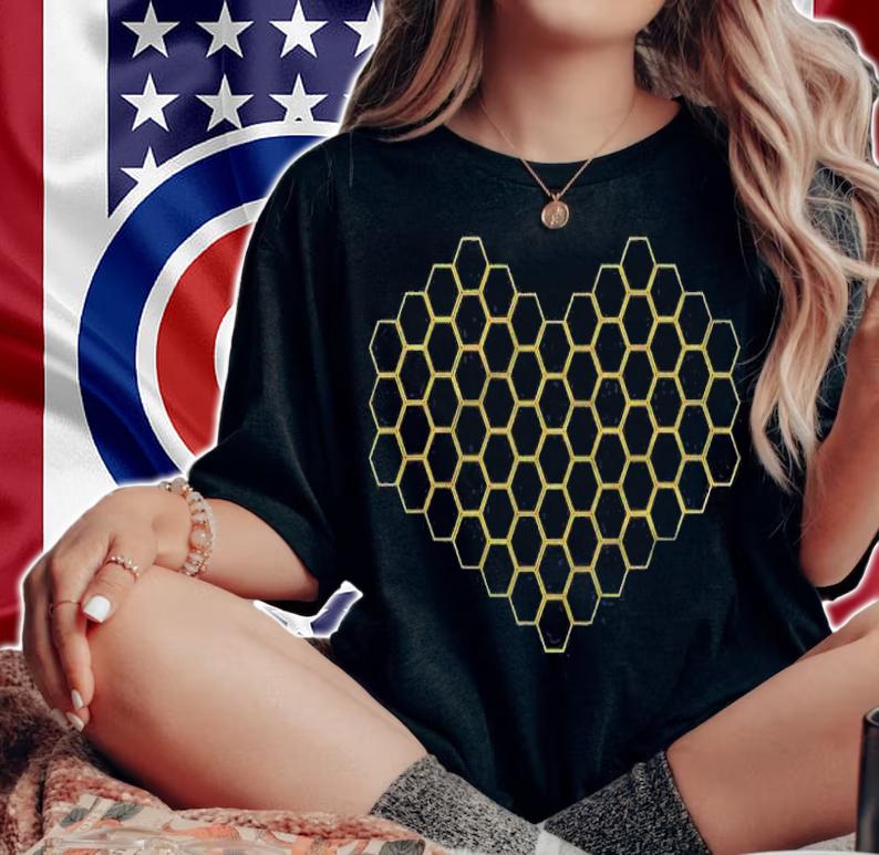 Beekeeper  Honeycomb Heart Beekeeping Gift Shirt t-shirt woman shirt