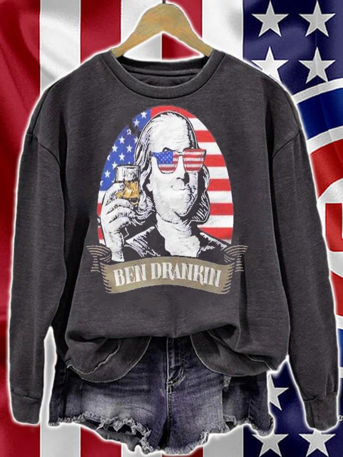 Ben Drankin Whiskey Funny 4Th Of July Pun American Flag Shirt t-shirt sweatshirt