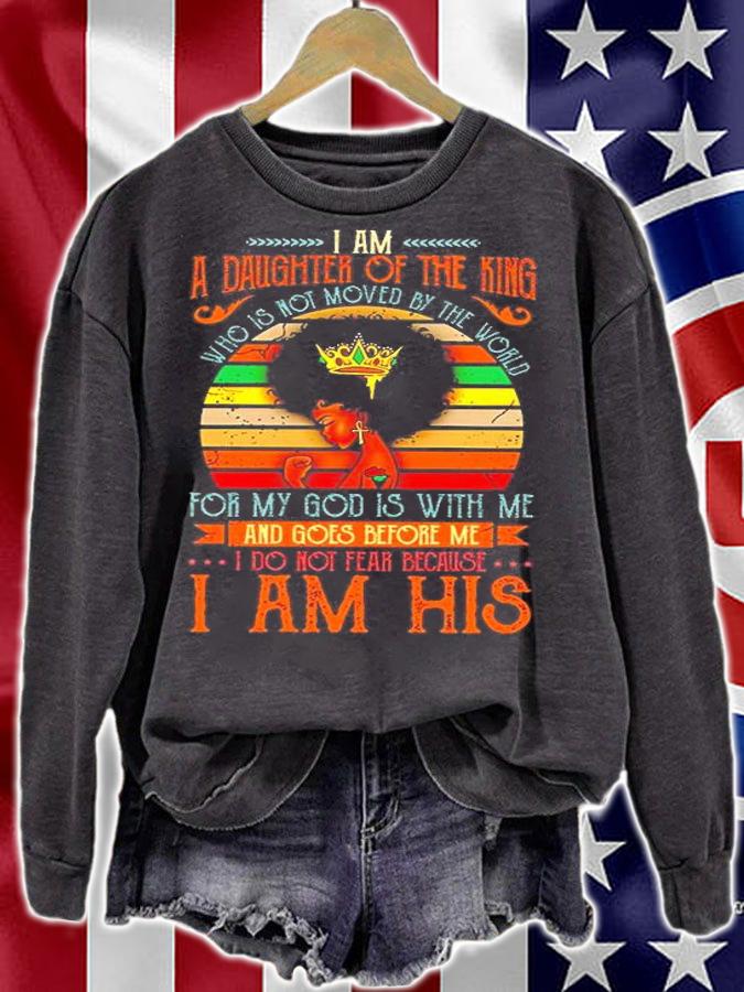 Black Girl I Am A Daughter Of The King Who Is Not Moved By The World Vintage Shirt t-shirt sweatshirt