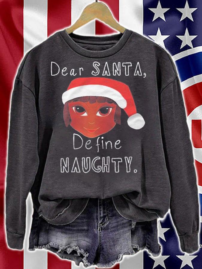 Black Mrs Claus Santa Define Naughty Black Family Christmas Raglan Baseball Shirt t-shirt